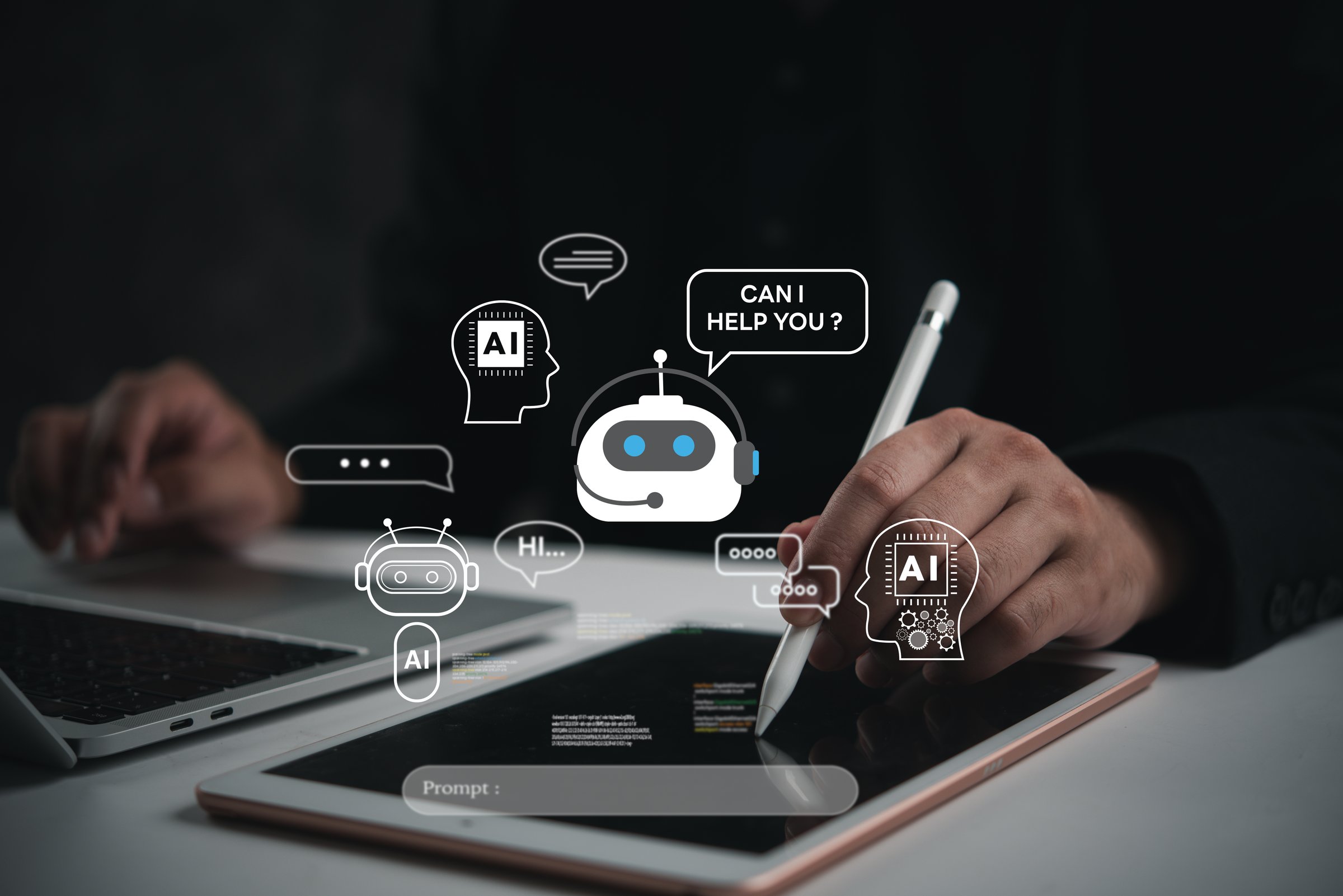 AI chatbot interface representing digital assistance and customer service automation