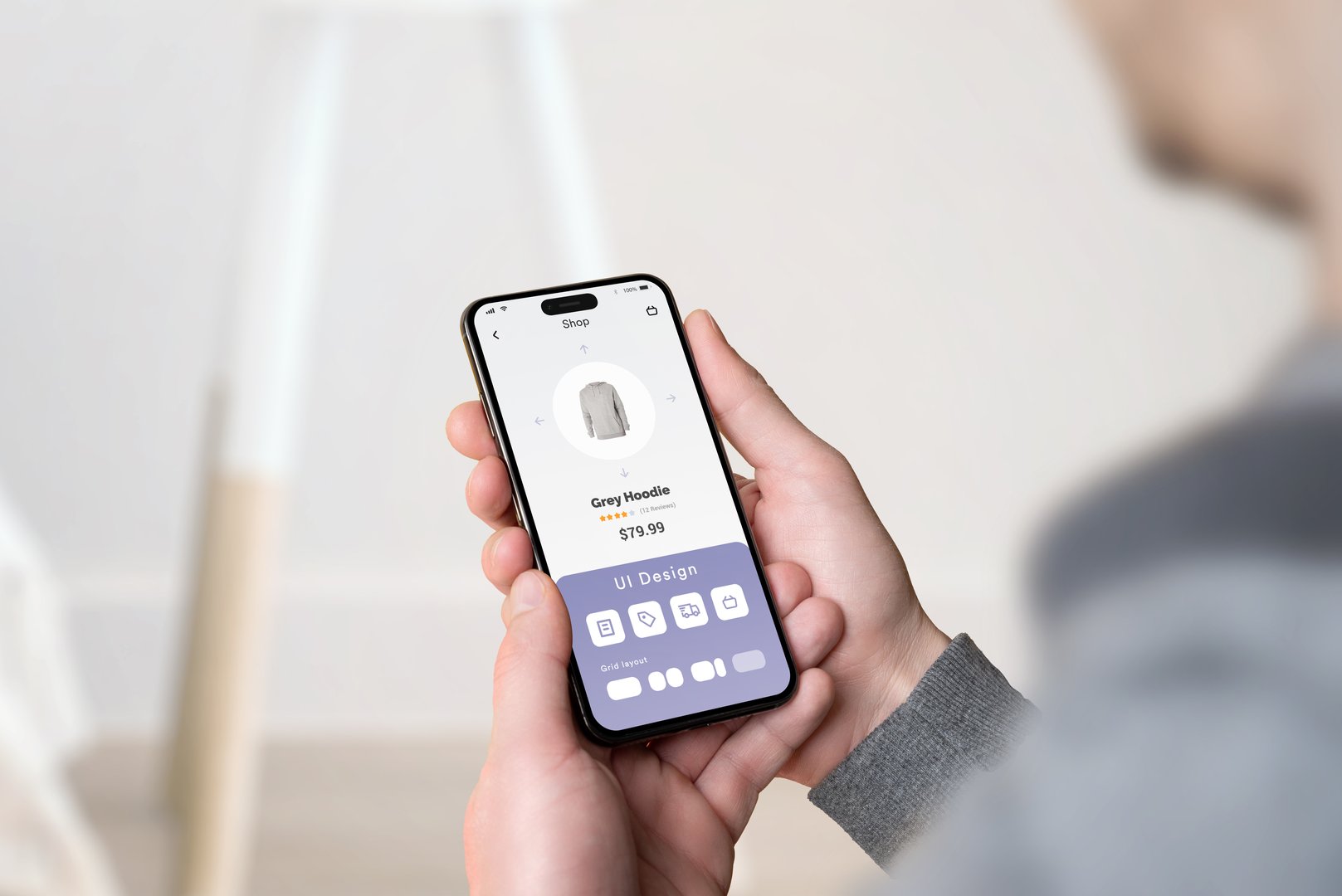 Smartphone with UI design editor application